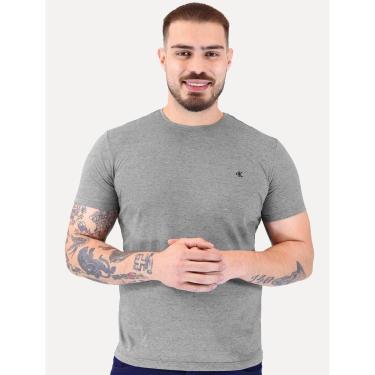 Imagem de Camiseta Calvin Klein Jeans Masculina CK Bordado Peito Cinza Mescla-Masculino