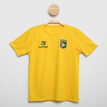 Imagem de Camisa Topper Seleção Brasil Infanto-Juvenil Masculina-Masculino