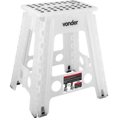 Imagem de Banqueta Plástica Dobrável, Transparente, Altura 450 Mm, Vonder