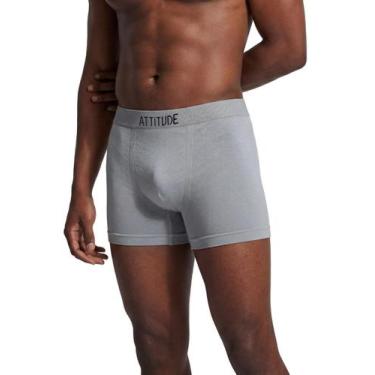 Imagem de Cueca Masculina Attitude Sem Costura em Poliamida, P, Cinza c, Preto
