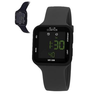 Imagem de Relógio Cosmos Masculino Ref: Os41584p Retangular Digital