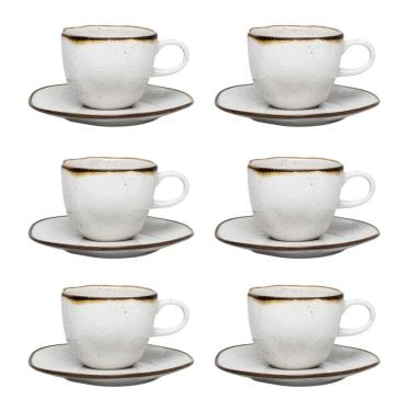 Imagem de Conjunto 06 Xícaras Grandes Com Pires 220 ml Ryo Maresia Oxford