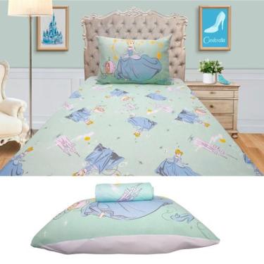 Imagem de Jogo de Cama Cinderela Princesas Disney 2 Peças Solteiro - Portallar
