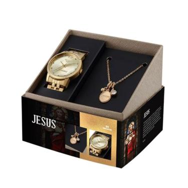 Imagem de Kit Relógio Seculus Feminino com Colar Dourado-Feminino