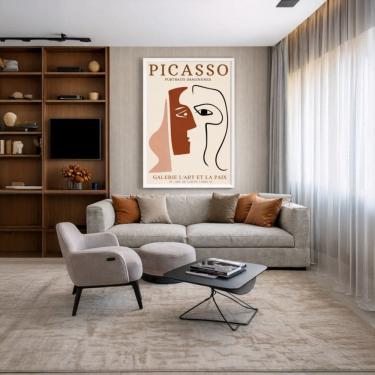 Imagem de Canvas Picasso Portraits Imaginaires 90x60cm Mold Preta