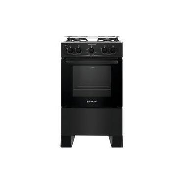 Imagem de Fogão 4 Bocas Atlas Mônaco Plus Preto Com Mesa Inox E Acendimento Auto