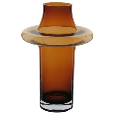 Imagem de VASO DECORATIVO ENFEITE PLANTA VINTAGE VIDRO 29x20x20cm ÂMBAR