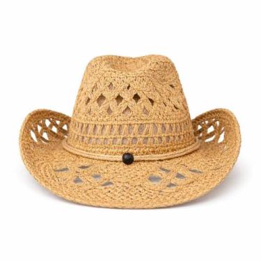 Imagem de Chapéu Praia Palha Campo Cowboy Feminino Virgínia Boho Verão Chic Cor: