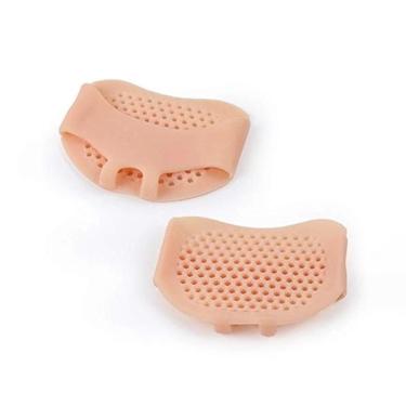 Imagem de Palmilha Silicone Plantar Proteção Anti-calos No Pe Ortopedica Protetor Salto Alto Bege