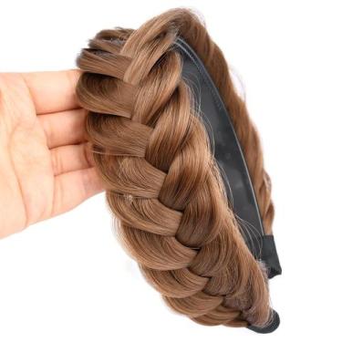 Imagem de Bandana trançada DIGUAN Wide Messy Synthetic Hair Brown