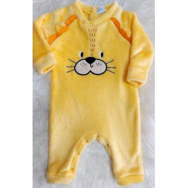Imagem de Macacao plush fakini manga longa, P, Amarelo