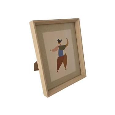 Imagem de Porta retrato madeira borda interna linho - MART, 10 x 15cm