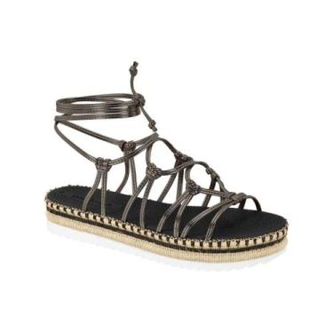 Imagem de Sandália De Amarração Fem. Flatform Premium Moleca 5447519, Grafite, 3