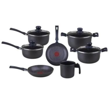 Imagem de Conjunto de Panelas Antiaderente 7 Peças Pratic Cinza - Rochedo
