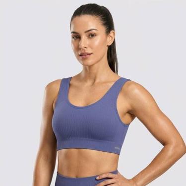 Imagem de Top Selene Canelado Sem Costura Feminino Azul Marinho, M