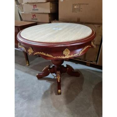 Imagem de Mesa Auxiliar 1mt Madeira Maciça Bronze Flor de Liz Formosa - LUXdécor