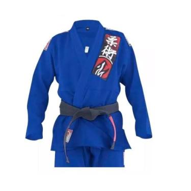 Imagem de Kimono De Jiu Jitsu Choke Trançado Azul Naja, Azul, A4, Unissex