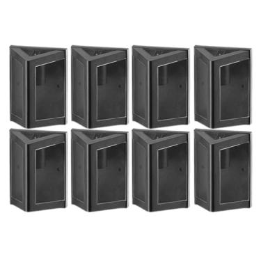Imagem de Kit 8 Arandelas Triangulares de Parede Preto Bivolt Termoplástico Smart Dital