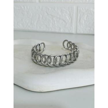 Imagem de Bracelete folheado a ouro e prata mola ajustável - dondocas.bijus