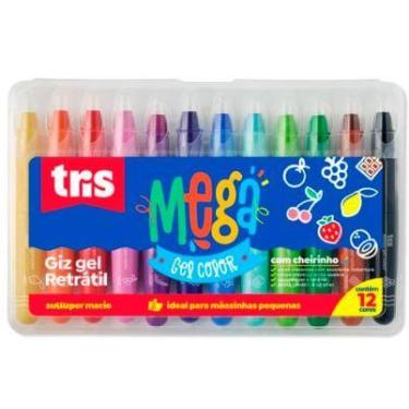 Imagem de Giz Retrátil Mega Gel Color 12 Cores Tris
