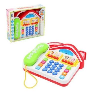 Imagem de Telefone Infantil Brinquedo com Som e Luz Educativo Interativo Criança