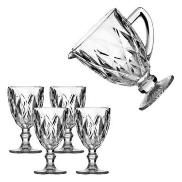 Imagem de Jogo de Taças Luxx Ellegance 330ml 4 und Cristal com Jarra 1.2L - CTMD
