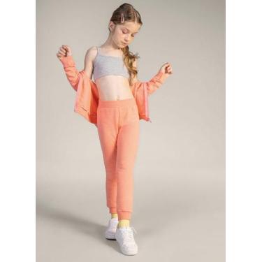 Imagem de Calça jogger básica infantil menina em moletom Brandili - 1, 8, Rosa