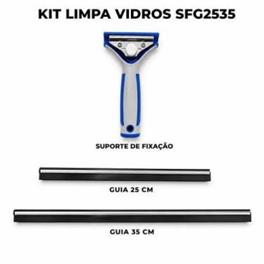 Imagem de Rodo Limpa Vidros Bralimpia completo laminas de 25 e 35cm
