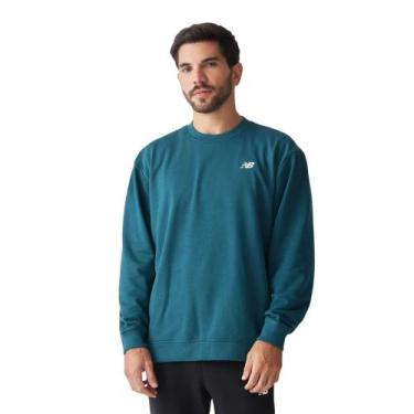 Imagem de Blusa Moletom Masculino New Balance Essentials, Verde, G