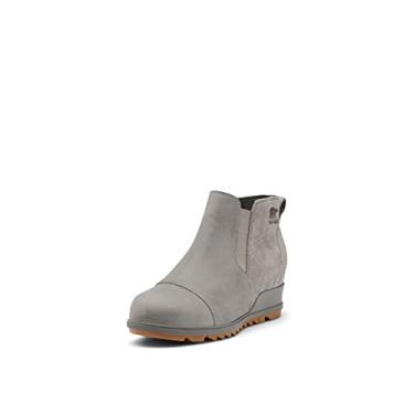 Imagem de SOREL Botas femininas Evie Pull-On — Couro de camurça à prova d'água — Botas de cano curto, Pedreira, Goma 2, 10
