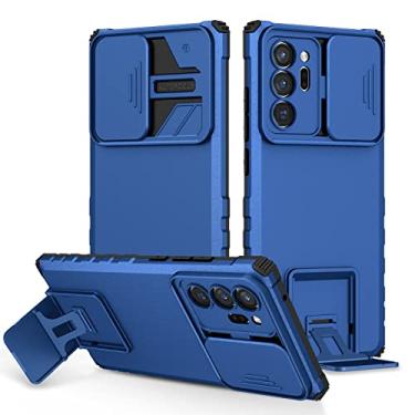 Imagem de Caso de volta Caixa de kickstand de silicone Compatível para o Samsung Galaxy Note 20 Uitra, [3 Ways Stand] Capa protetora (Color : Blue)