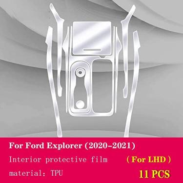 Imagem de TOYOREY Adesivos para interior do carro console central painel apoio de braço filme protetor de tpu transparente, para acessórios ford explorer 2020-2021