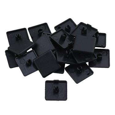Imagem de 20 pcs 20x20mm/0.79x0.79" tampas de extrusão de furo único para 2020 padrão europeu perfil de alumínio plástico preto