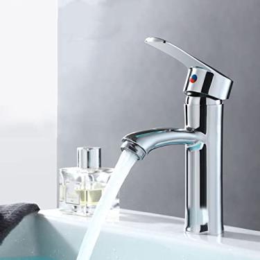 Imagem de Torneiras de bacia preta/cromada com alça única para banheiro torneira de bacia montada no convés torneiras misturadoras de pia fria quente, 1, china