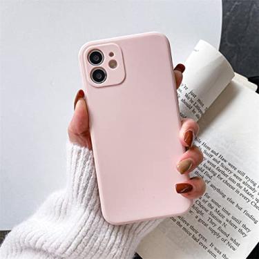 Imagem de Silicone líquido para iphone 11 13 12 mini pro max xs xr 8 7 6 plus capa de telefone borda reta furo fino capa à prova de choque, 10, para iphone 7 8 plus