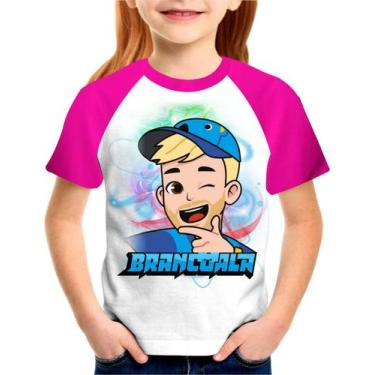 Imagem de Camiseta Do Youtuber Brancoala Infantil E Juvenil Mangas Pink - Modato