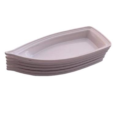 Imagem de Kit 06 Barca Barco para Açaí Sushi Sashimi Bandeja 42 Branco