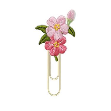 Imagem de Reeleer Grampos de papel de planejador dourado flor de cerejeira, marcadores, acessórios de planejador de casamento, clipe de papel, presentes de escritório