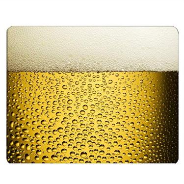 Imagem de Nicokee Mouse pad para jogos de cerveja legal borbulhando dourado tapete de mouse para mesa de computador laptop escritório 9,5 x 7,9 polegadas borracha antiderrapante