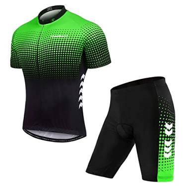 Imagem de Tingpai Conjunto de ciclismo de ciclismo de terno curto de verão masculino com 5D acolchoado em shorts de ciclismo de secagem rápida respirável conjunto de jersey de ciclismo pa ciclismo espo vo ao a