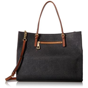 Imagem de Calvin Klein Bolsa de couro Saffiano, Preto/Bagagem, One Size