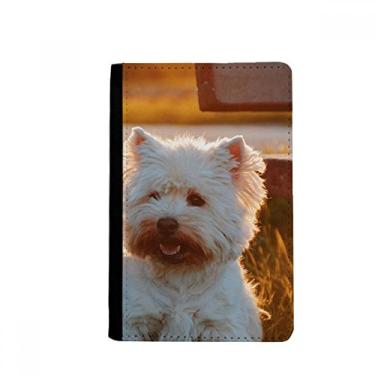Imagem de Porta-passaporte Notecase Burse Dog White Animal Lonely Night Passport Holder Card Purse, Multicolorido.