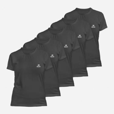 Imagem de Kit 5 Camisetas Dry Basic Ss Muvin Feminina - Proteção Solar Fps50 - M