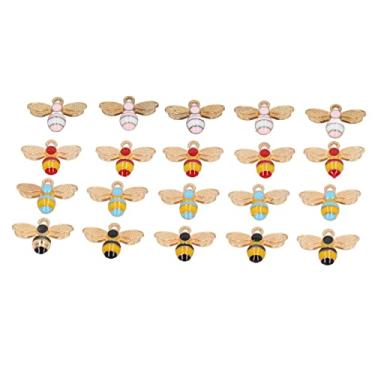 Imagem de Pingentes de Amuletos de Abelha, 20 Peças de Pingente de Artesanato de Abelha Fácil de Fazer para Chaveiro