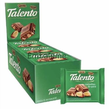 Imagem de Chocolate Talento Castanhas Do Pará 25G Caixa C/12Unid - 300G - Garoto