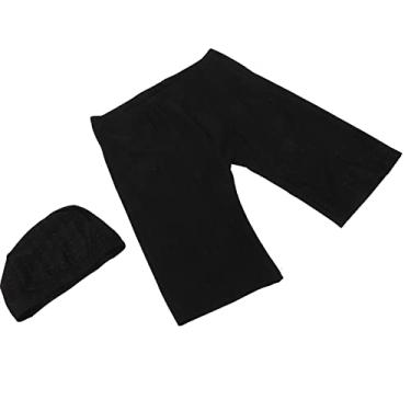 Imagem de Touca de Natação, Short de Natação Preto Respirável para Absorção de Suor para Esportes Aquáticos (XXG 65-75kg)