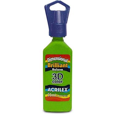 Imagem de Acrilex Dimensional 3D Color Brilliant Pinte com Efeito de Relevo, Verde Abacate, 35ml