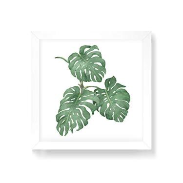Imagem de Arte Maníacos Quadro Decorativo Folhas Costela de Adão - 50x50cm (Moldura em laca branca)