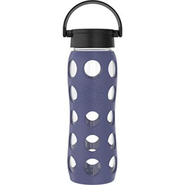 Imagem de Lifefactory Garrafa de Água de Vidro Reutilizável de 650 ml com Capa Protetora de Silicone, Roxo Empoeirado, Ideal para Atividades ao Ar Livre, Esportes, Praia e Hidratação Diária