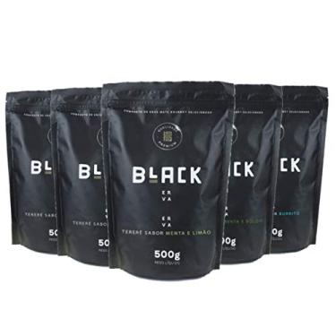 Imagem de KIT COM 5 ERVA MATE PARA TERERÉ BLACK ERVA 500G (Menta Limão+Burrito+Menta Boldo+Hortelã+Pura Folha)